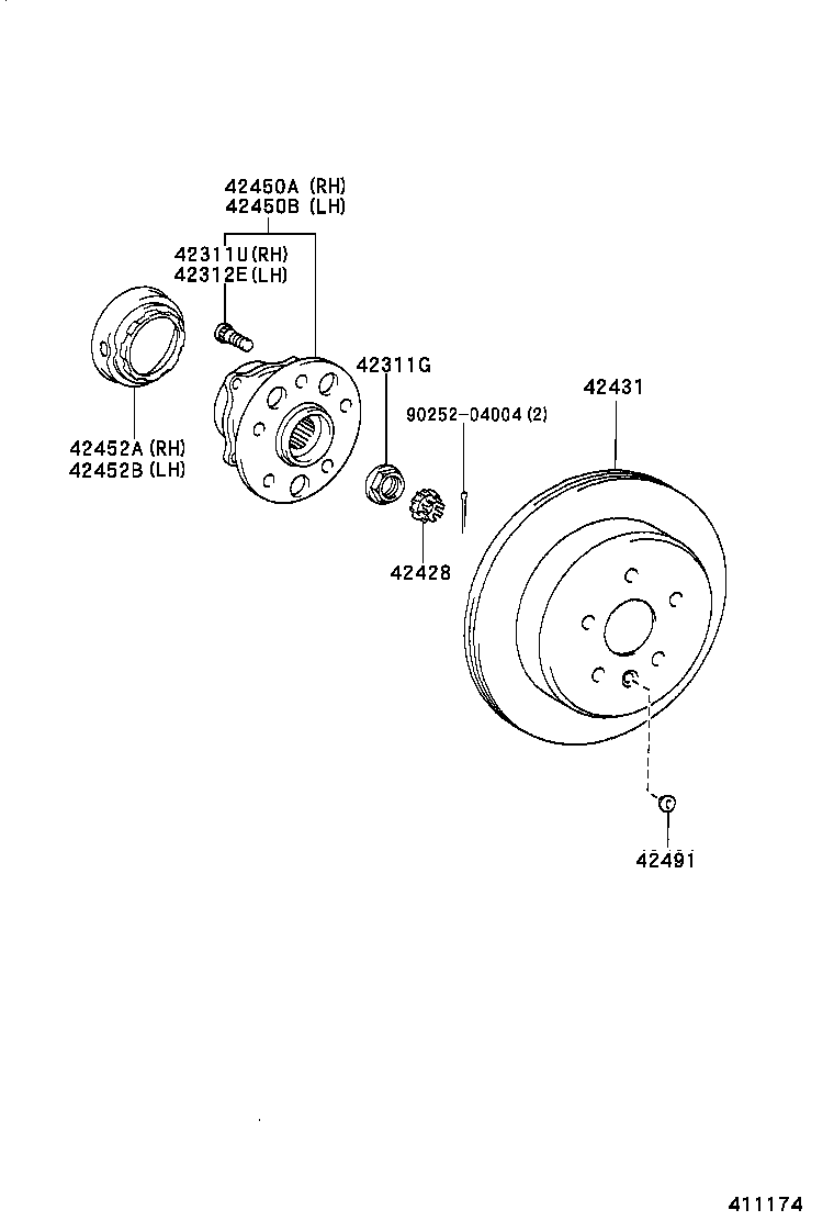 TOYOTA 4243150080 - Спирачен диск vvparts.bg