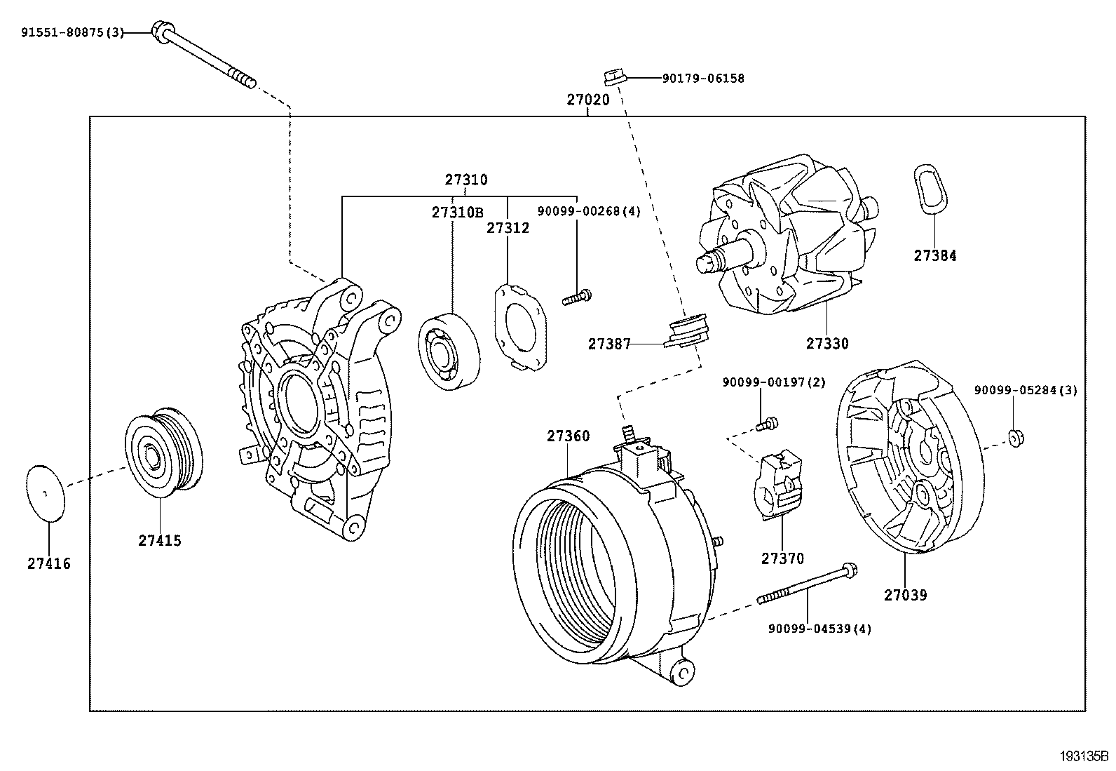 LEXUS 27060 26030 - Генератор vvparts.bg