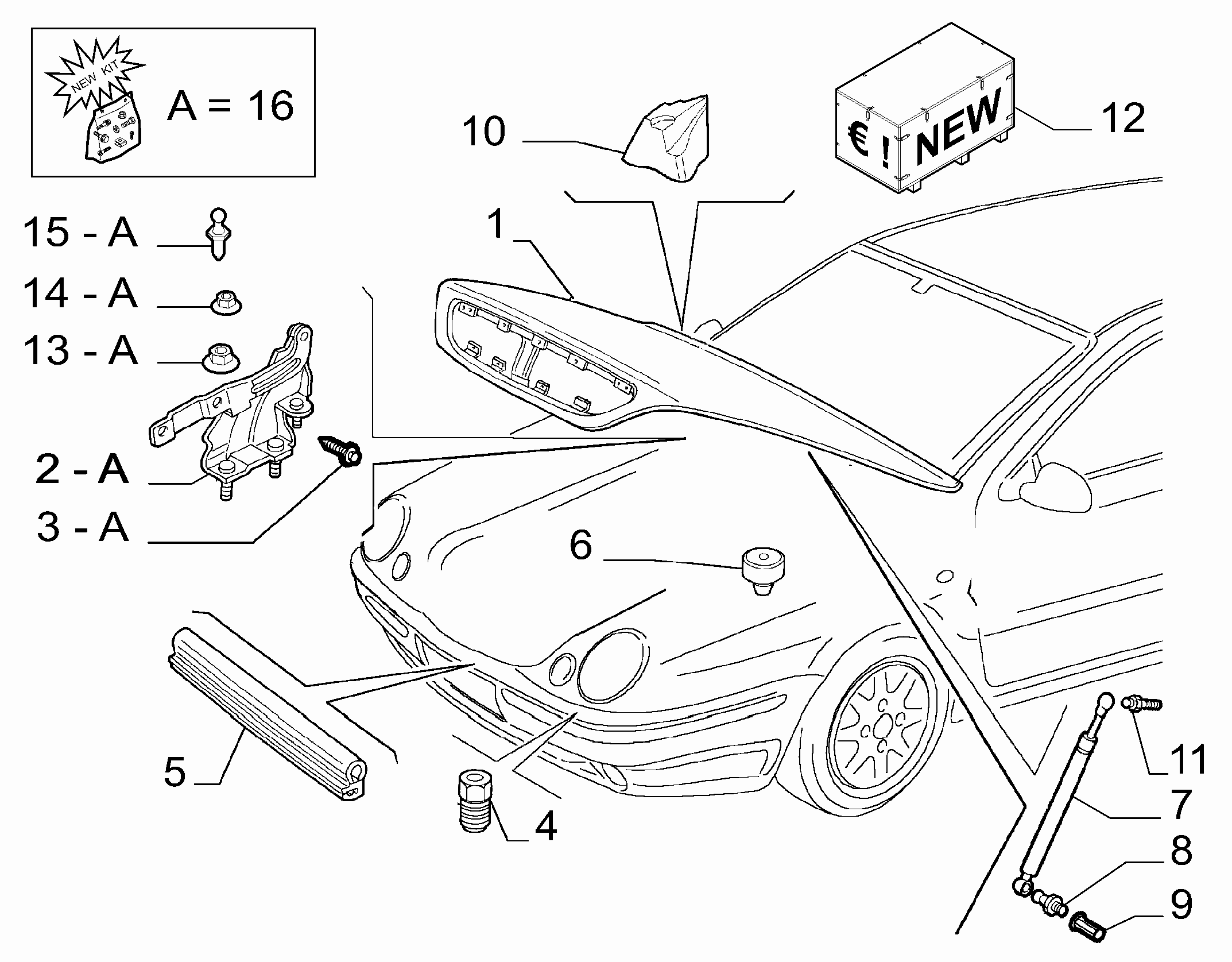 Innocenti 46763101 - Газов амортисьор, капак на двигателя vvparts.bg