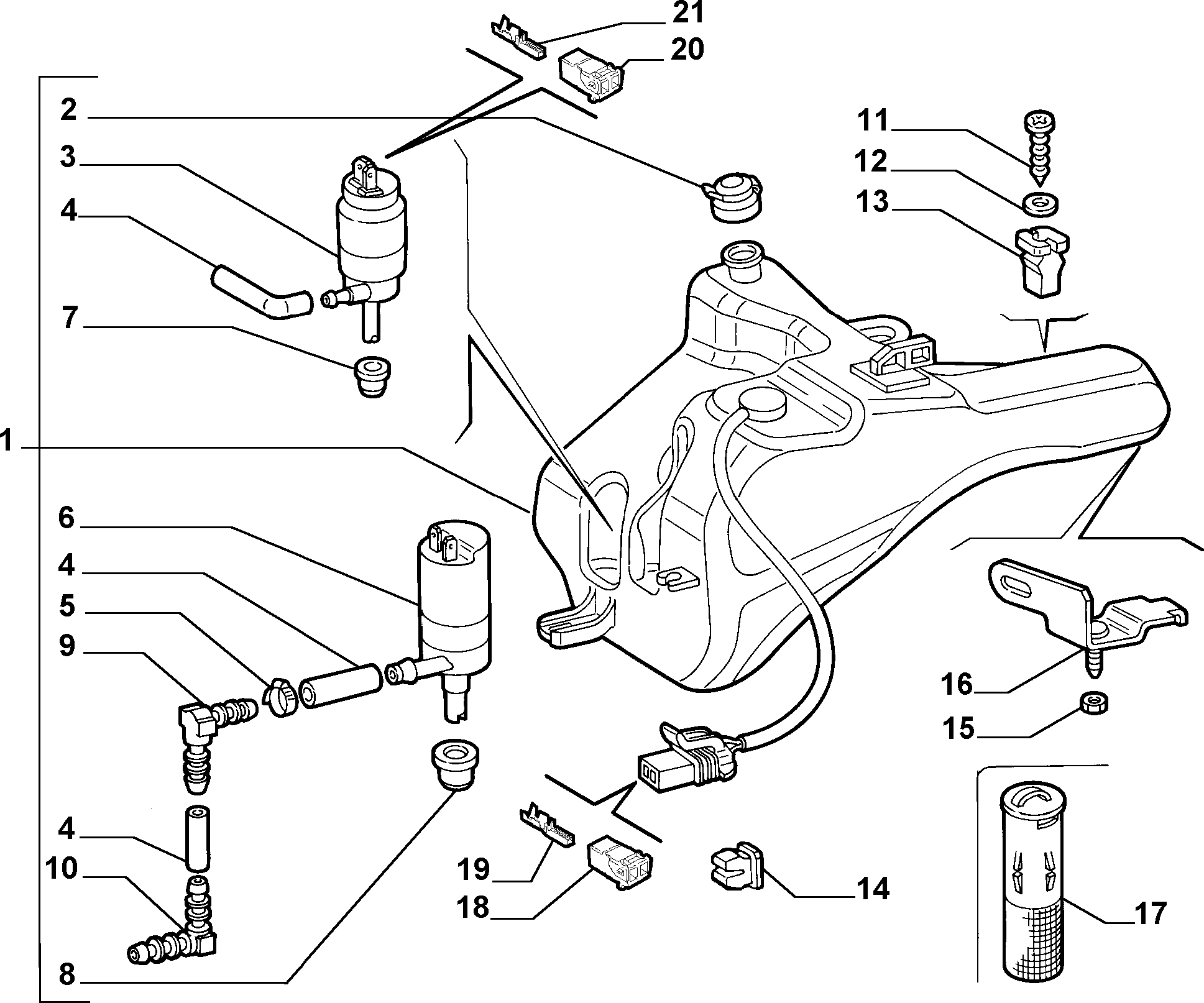 FIAT 46797755 - Водна помпа за миещо устр., почистване на стъклата vvparts.bg