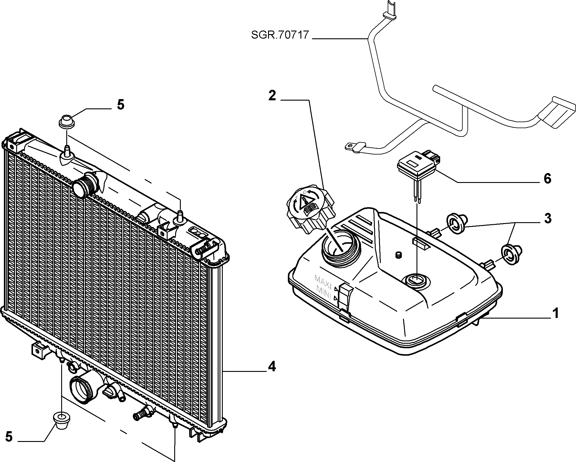 Lancia 96 417 284 80 - Радиатор, охлаждане на двигателя vvparts.bg