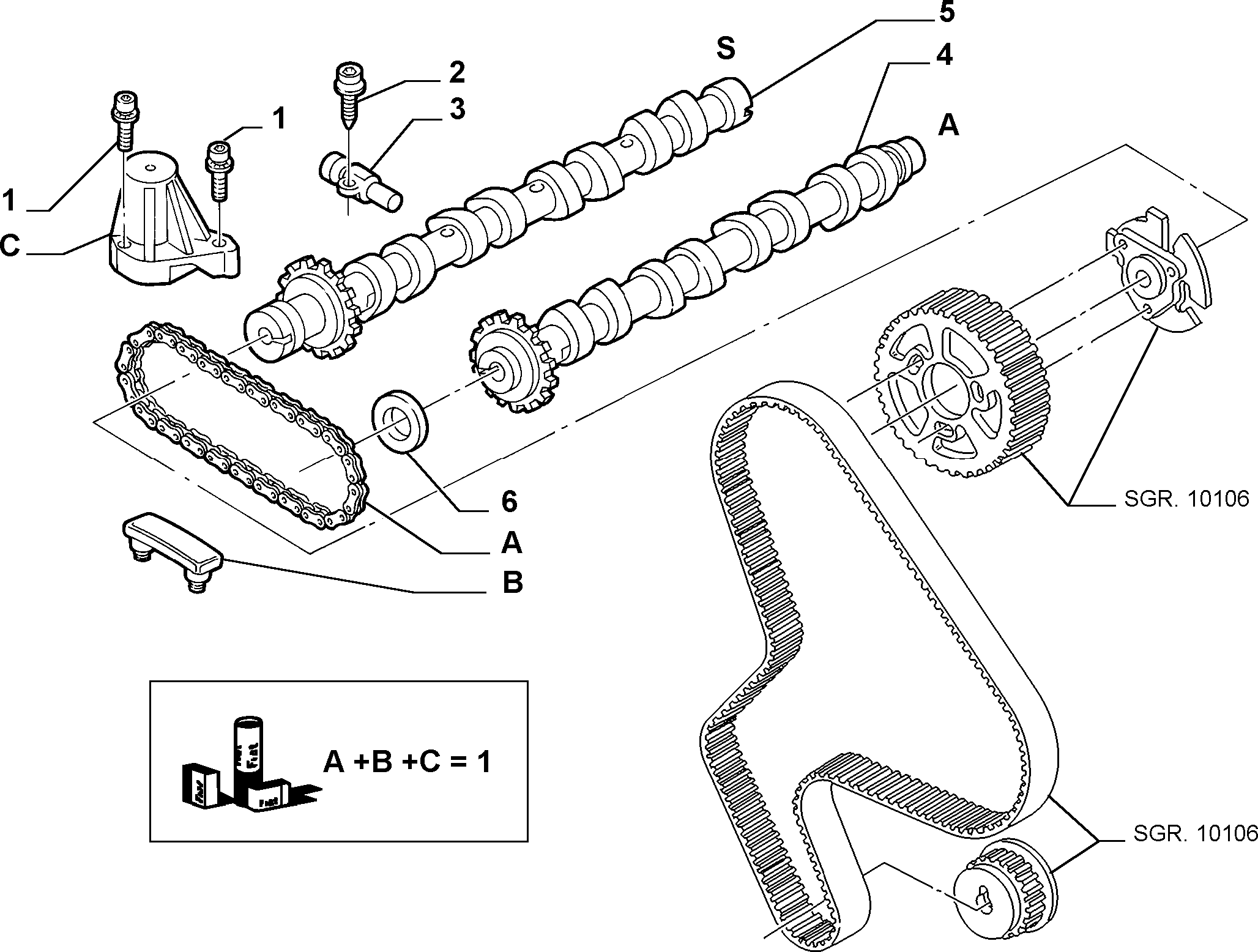 Lancia 9400849239 - Комплект ангренажна верига vvparts.bg