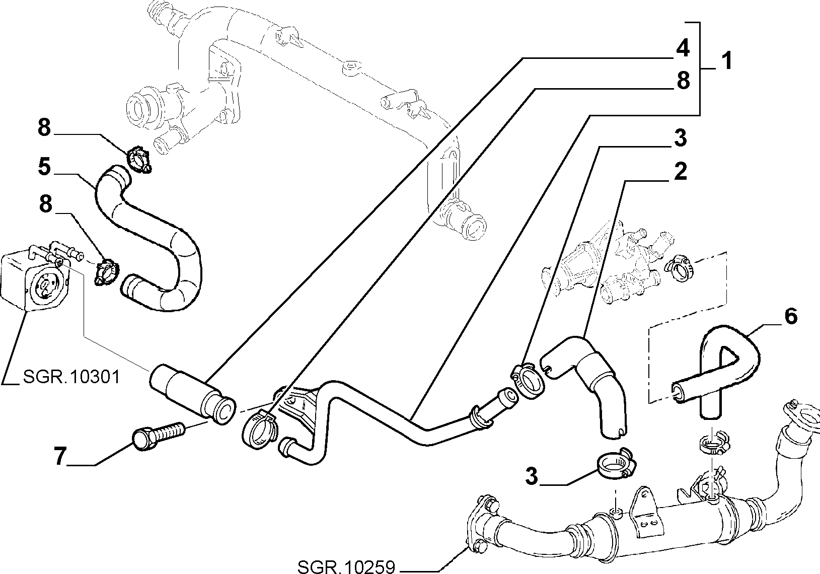 Alfa Romeo 46769085 - Маркуч на радиатора vvparts.bg