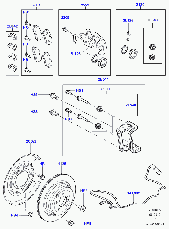 Land Rover LR032903 - Комплект спирачно феродо, дискови спирачки vvparts.bg