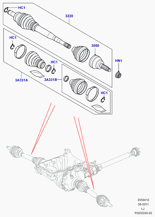 Land Rover IED500110 - Каре комплект, полуоска vvparts.bg