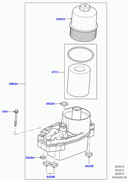 Land Rover LR 013 148 - Маслен филтър vvparts.bg