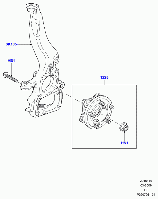 Land Rover LR024151 - Комплект колесен лагер vvparts.bg