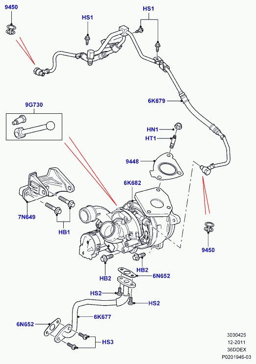 Land Rover LR021044* - Турбина, принудително пълнене с въздух vvparts.bg