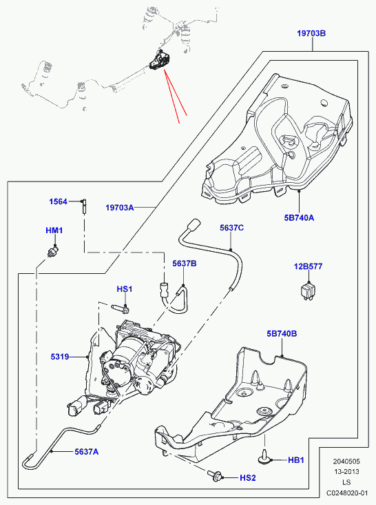 Land Rover LR044360 - Компресор, пневматична система vvparts.bg