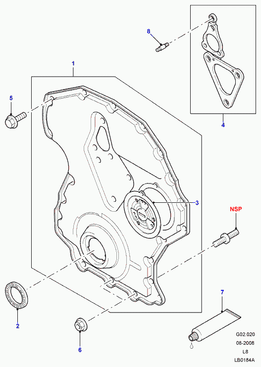 Rover LR004384 - Уплътнение, ангренажен корпус vvparts.bg