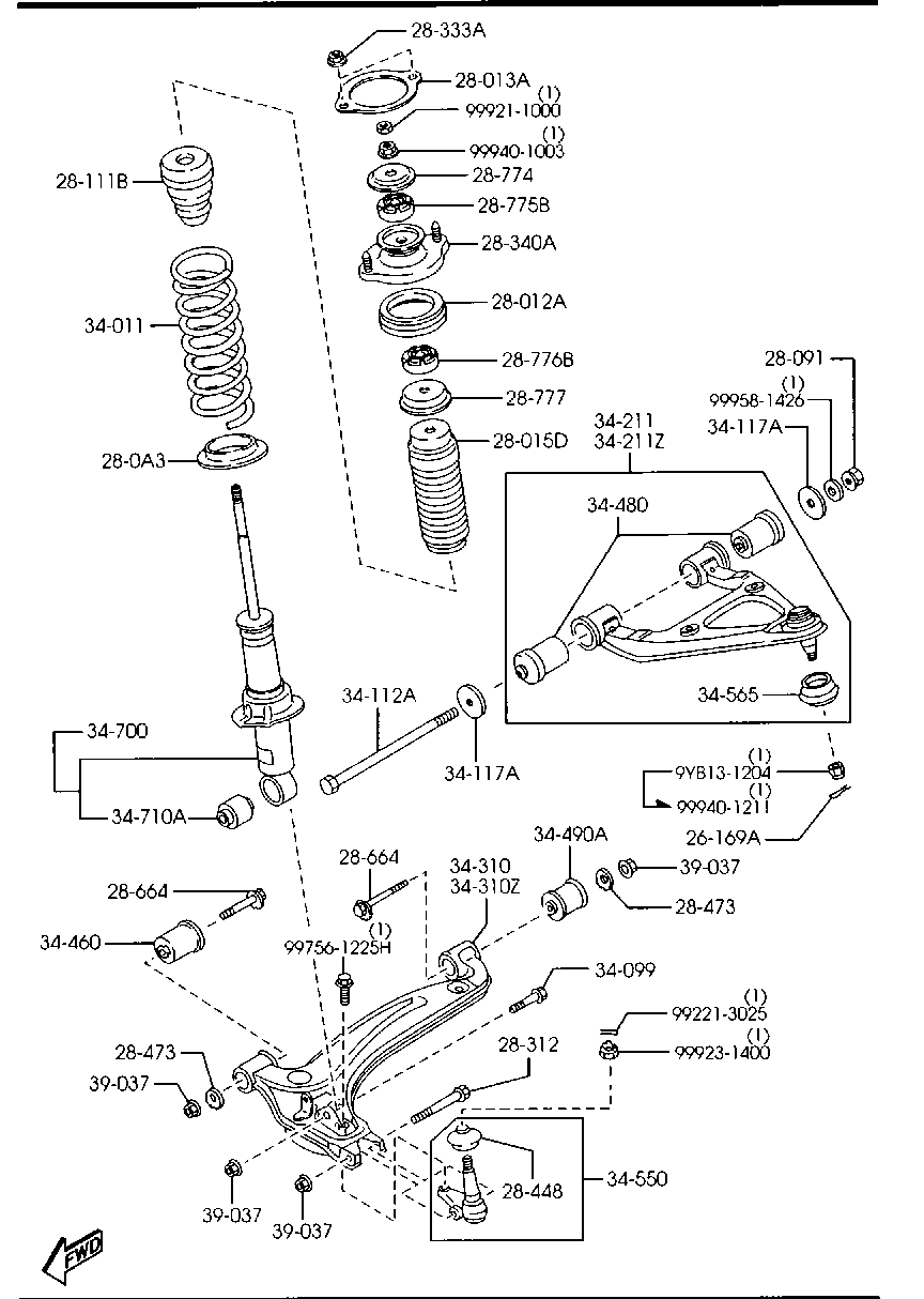 MAZDA NA01-34-550B - Шарнири vvparts.bg