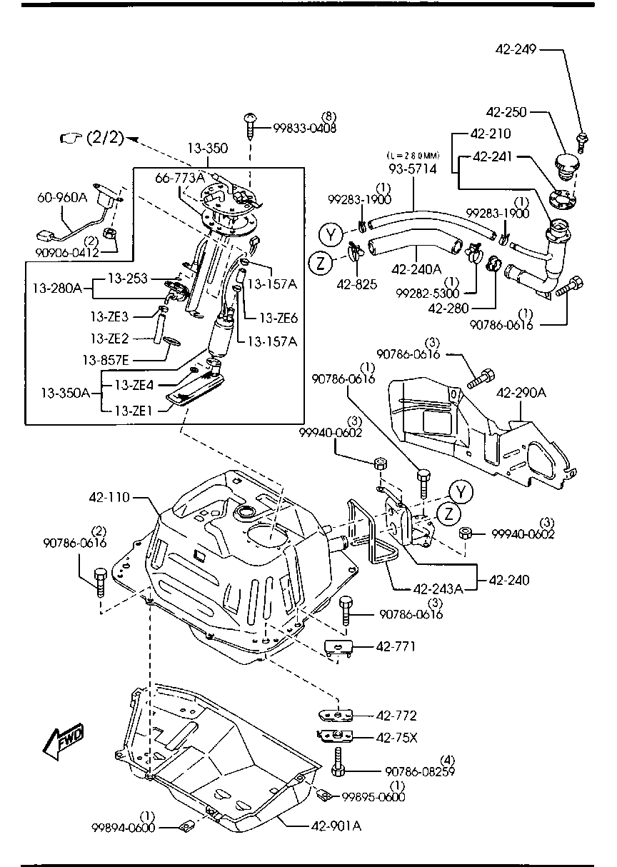 MAZDA BP4W-13-350A - Горивна помпа vvparts.bg