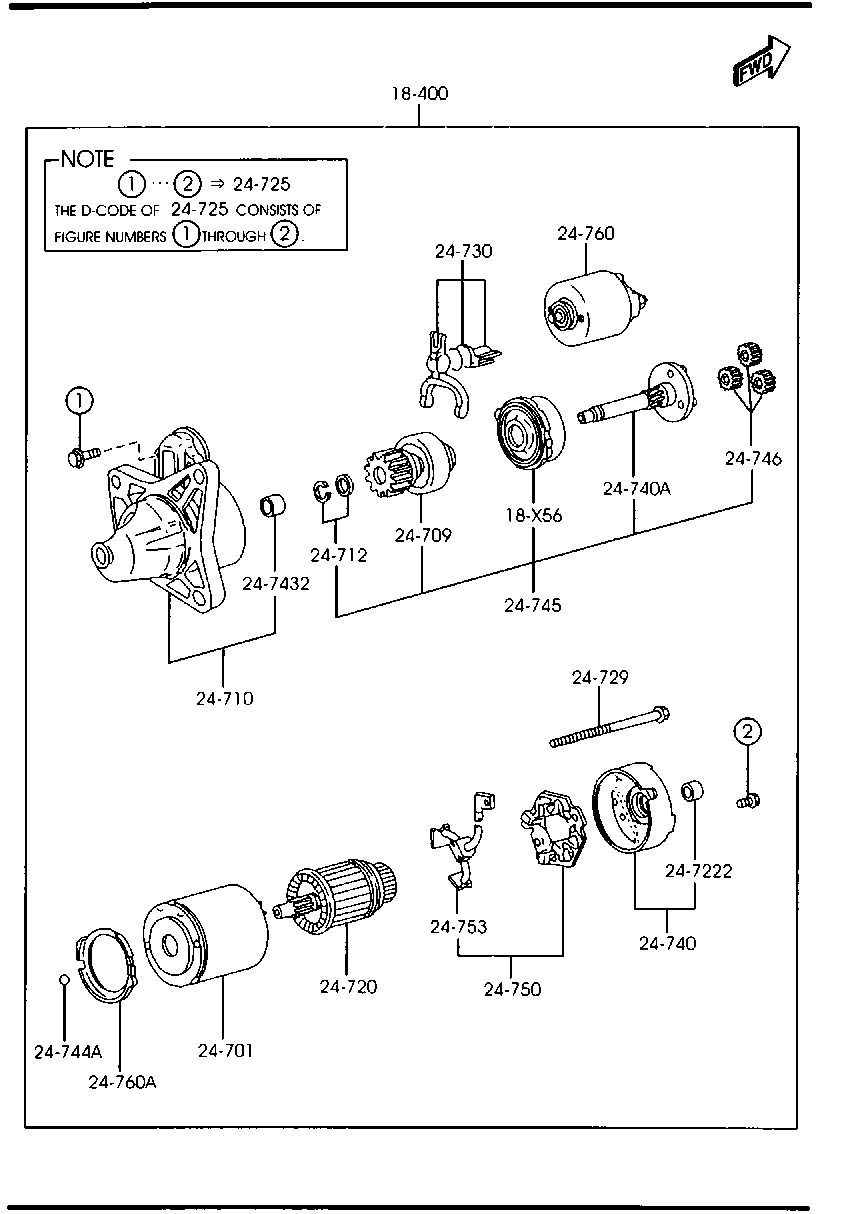 MAZDA F2D4-18-X66 - Въглеродна четка, стартер vvparts.bg