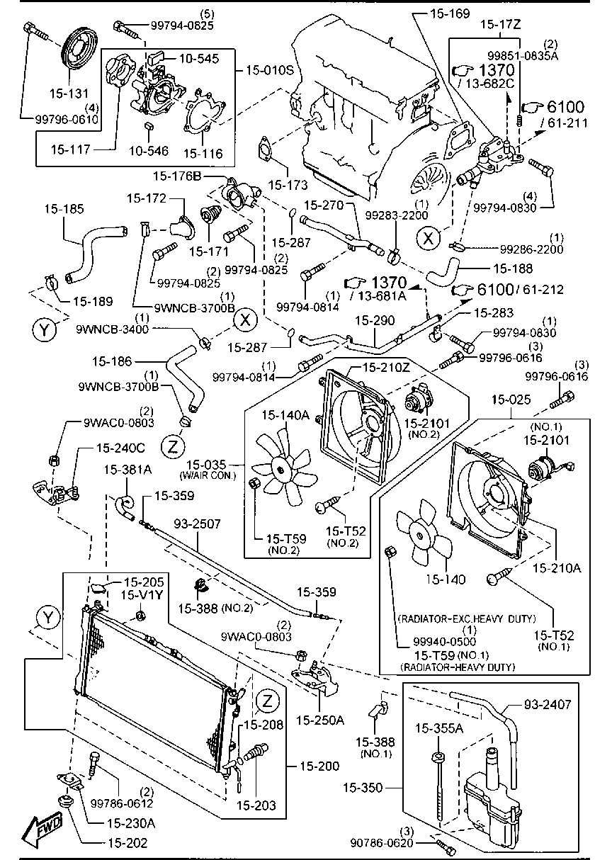 MAZDA FPA1-15-200 - Радиатор, охлаждане на двигателя vvparts.bg