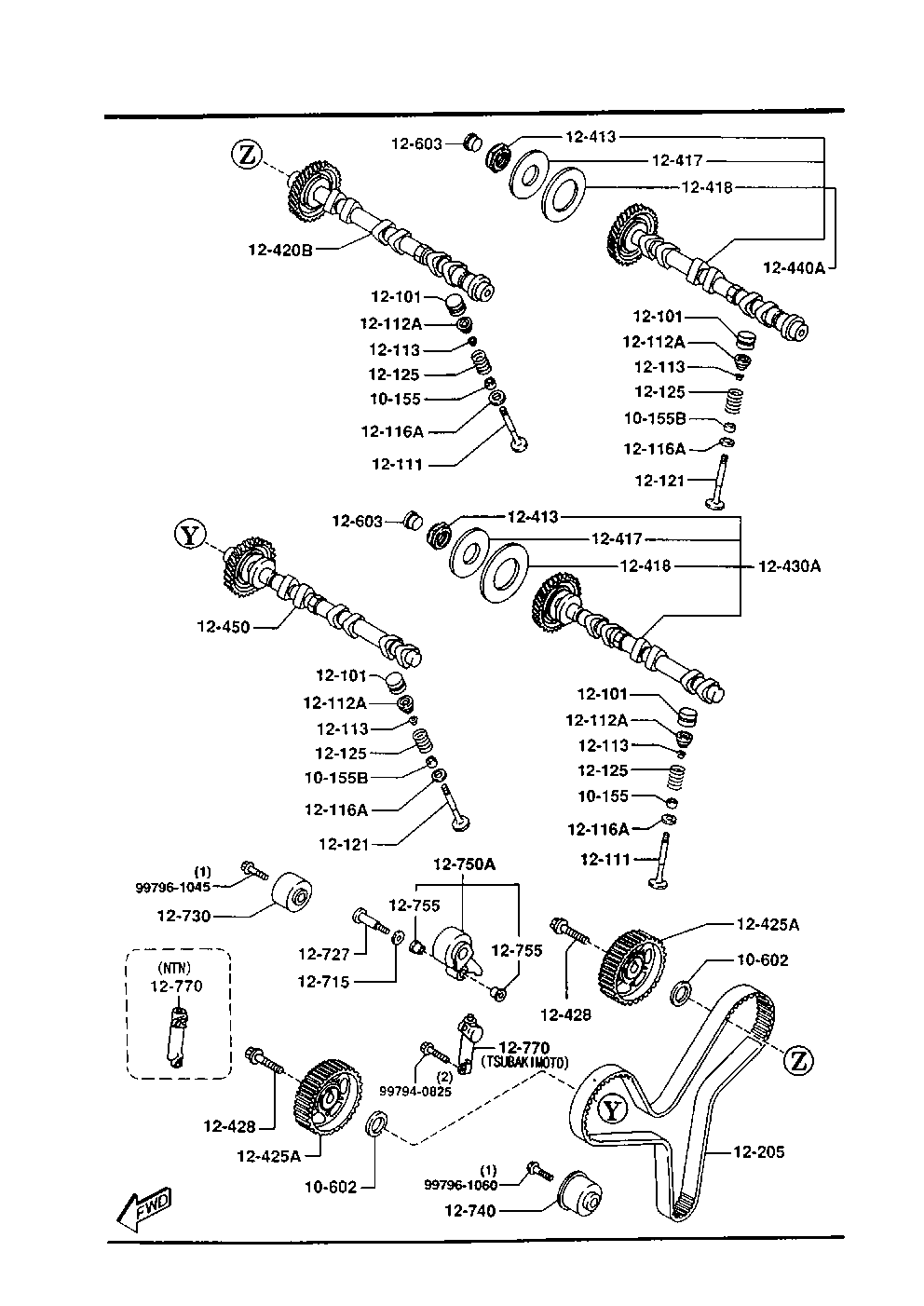 MAZDA KL01-12-730 - Паразитна / водеща ролка, зъбен ремък vvparts.bg