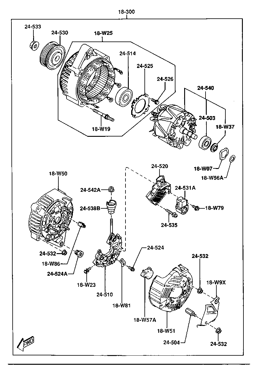 MAZDA KL47-18-W51 - Регулатор на генератор vvparts.bg