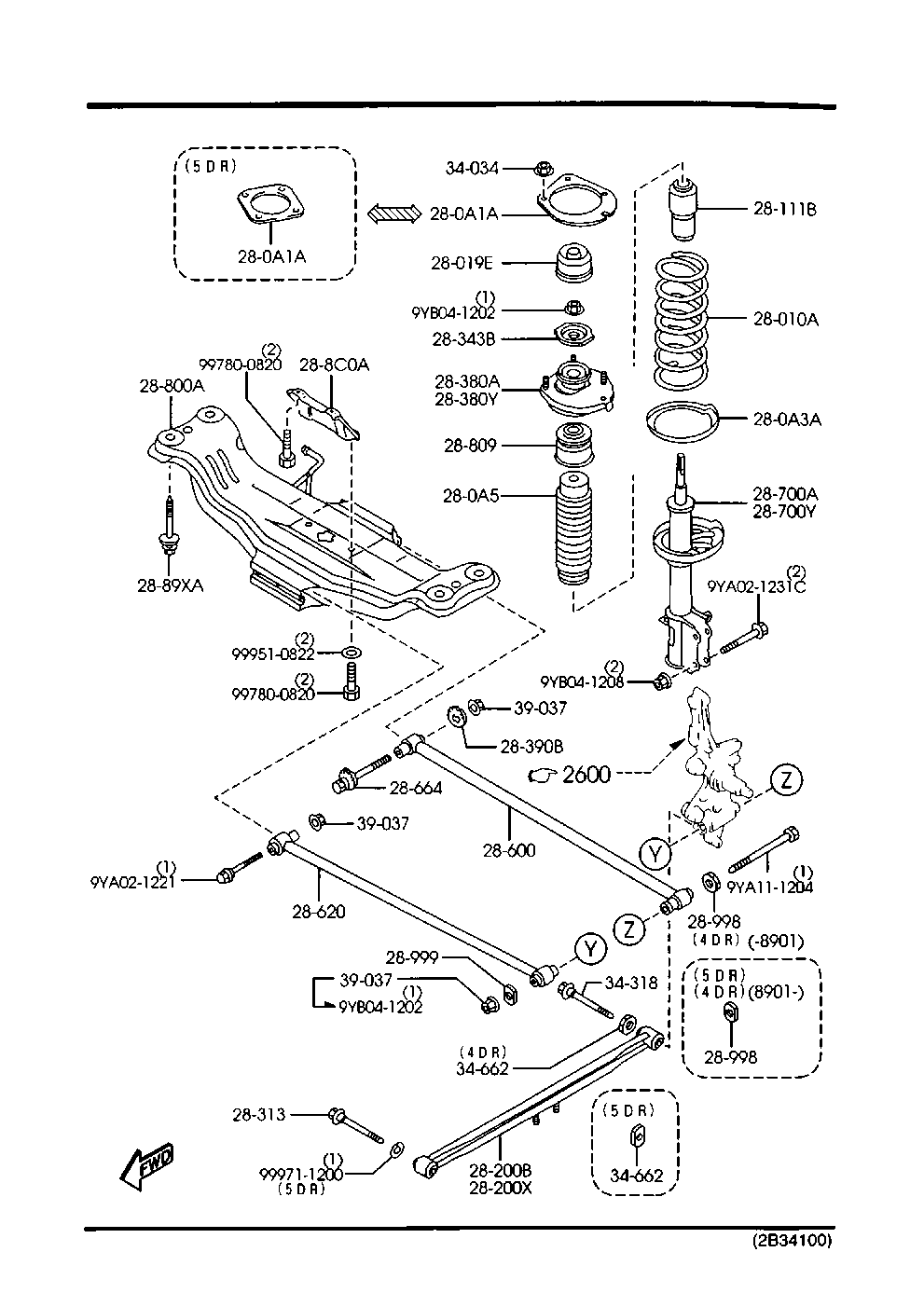 MAZDA BJ3D-28-011 - Пружина за ходовата част vvparts.bg