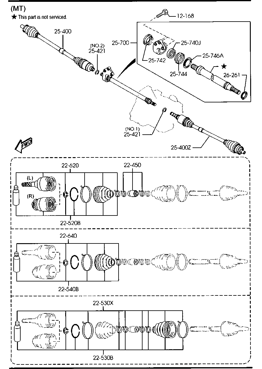 MAZDA FG05-25-600D - Каре комплект, полуоска vvparts.bg