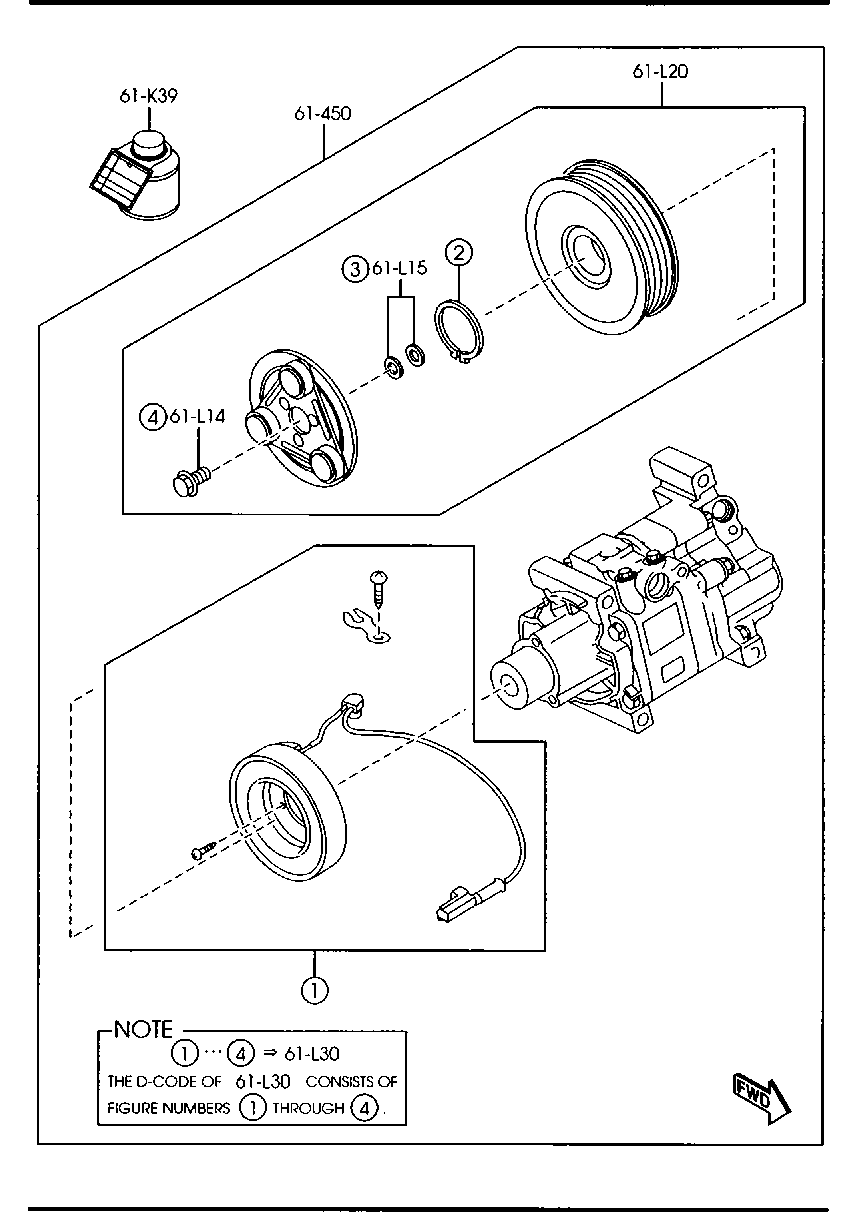 MAZDA BP4K-61-450D - Компресор, климатизация vvparts.bg