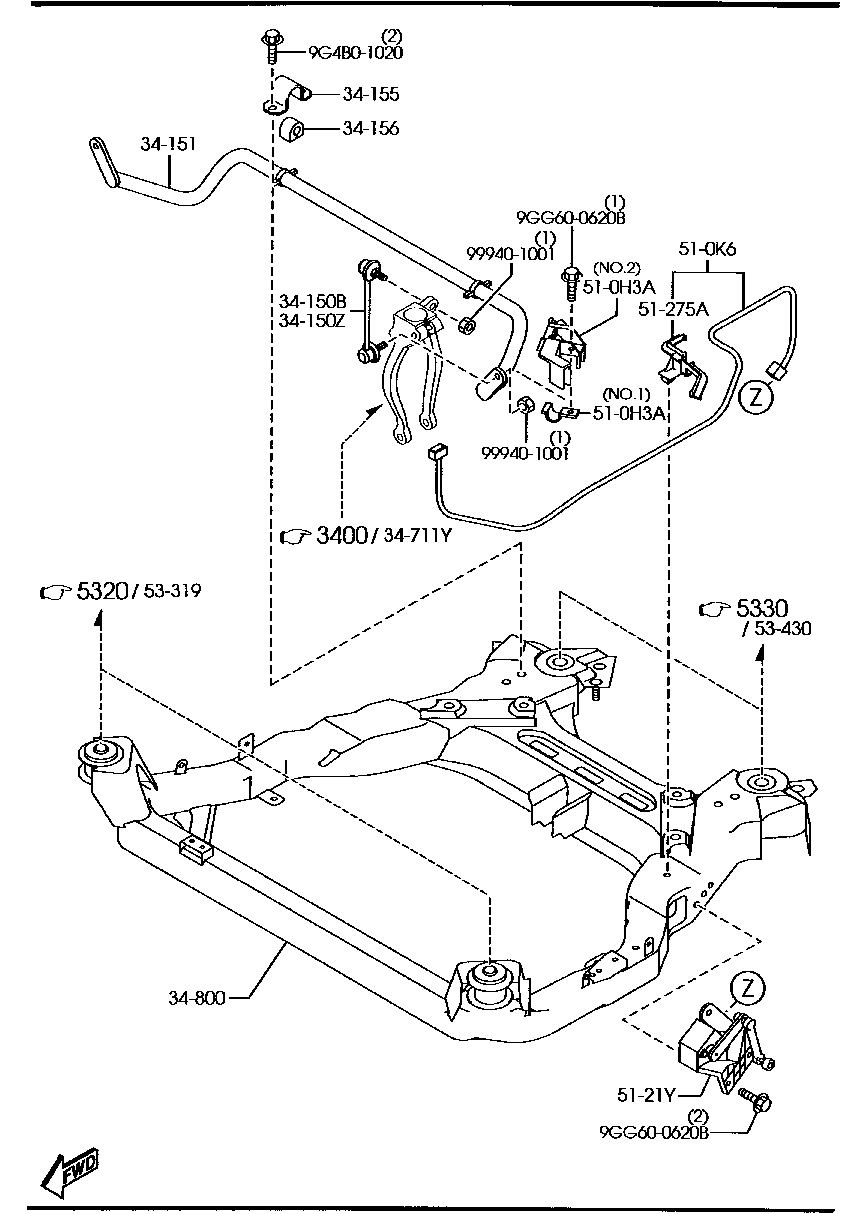 MAZDA GP9A-34-156 - Лагерна втулка, стабилизатор vvparts.bg