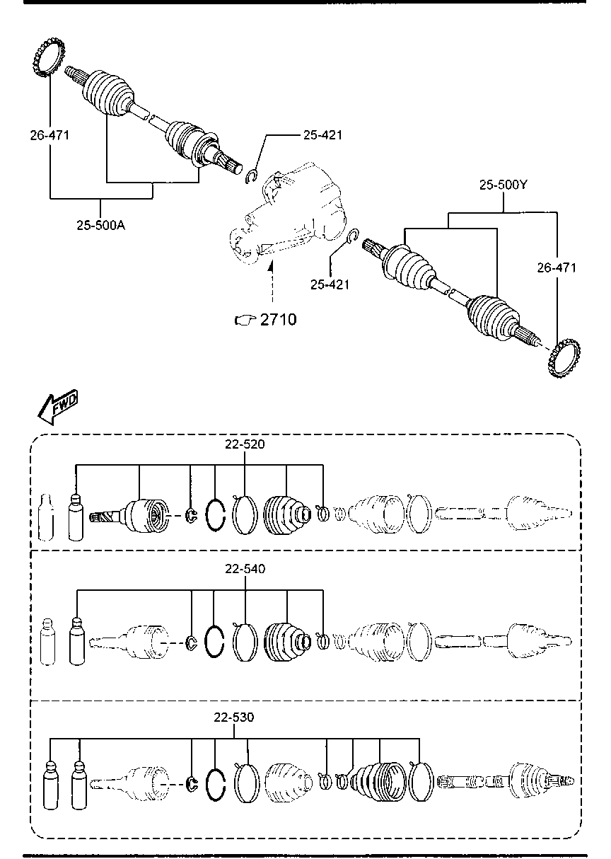 MAZDA GD70-25-50XA - Полуоска vvparts.bg