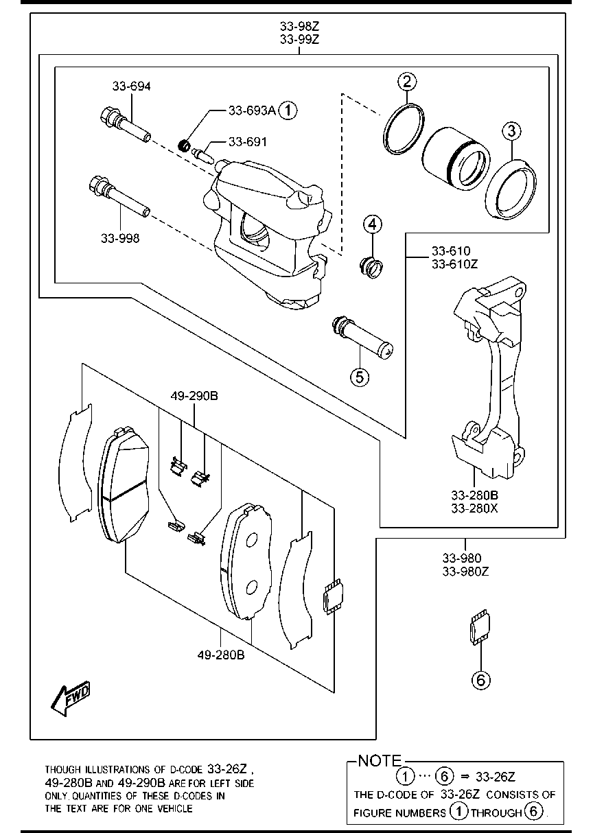 MAZDA L2Z2-33-99ZA - Спирачен апарат vvparts.bg