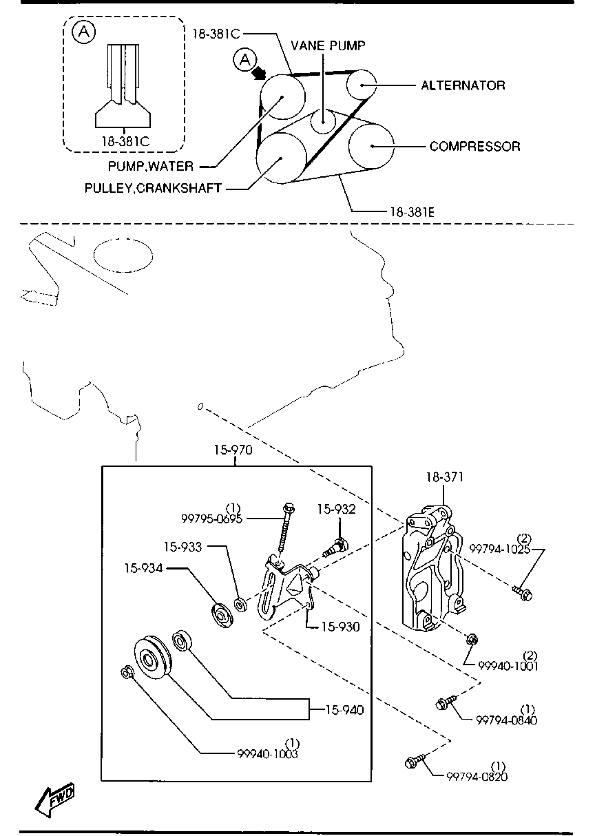 FORD WLL7-15-908A - Трапецовиден ремък vvparts.bg