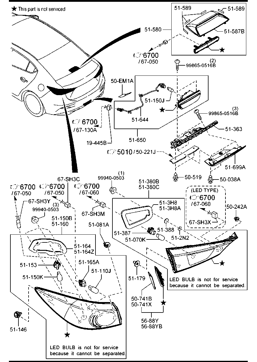 MAZDA GJ6A-51-584 - Задни светлини vvparts.bg