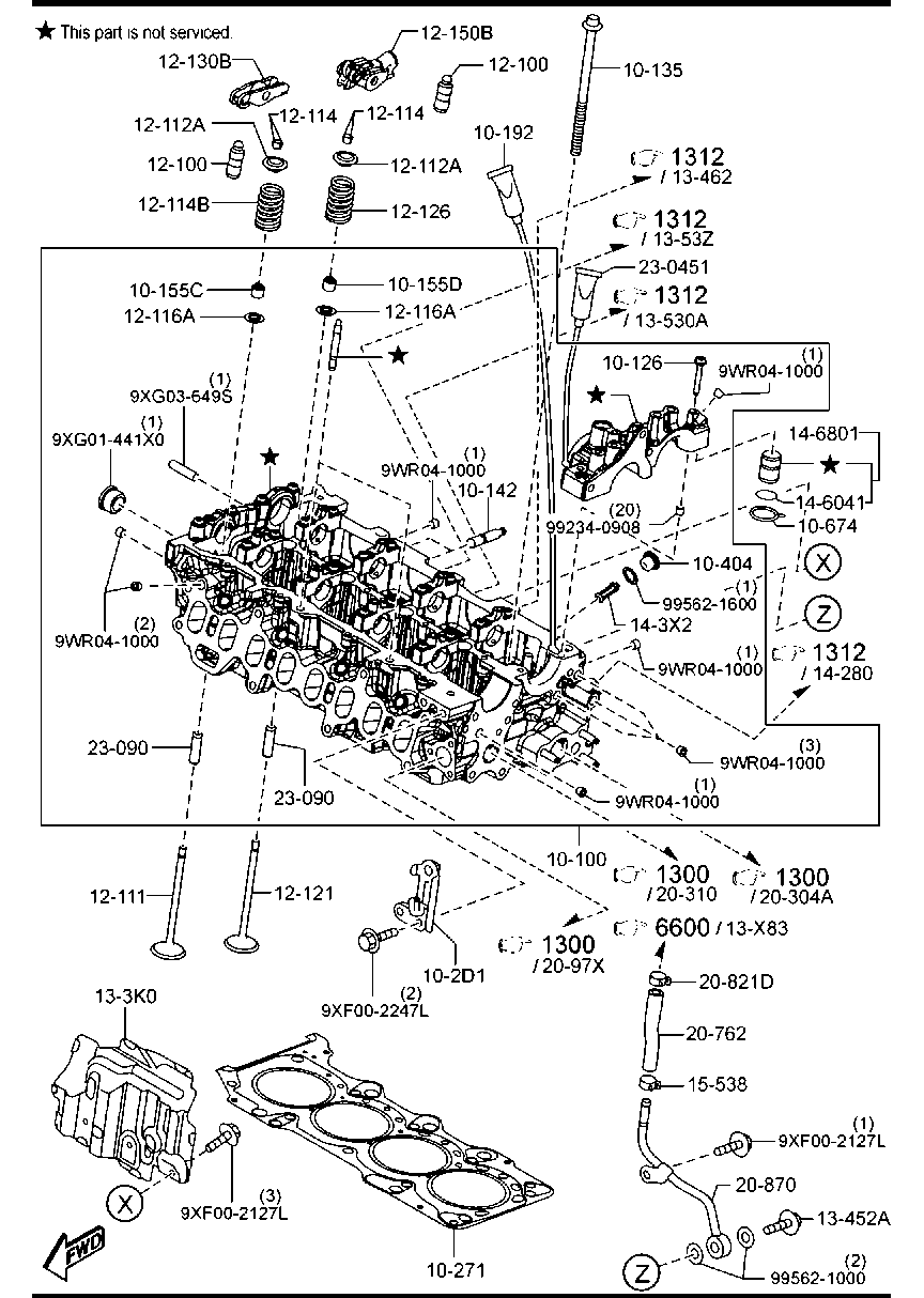 MAZDA P301-12-100 - Повдигач на клапан vvparts.bg