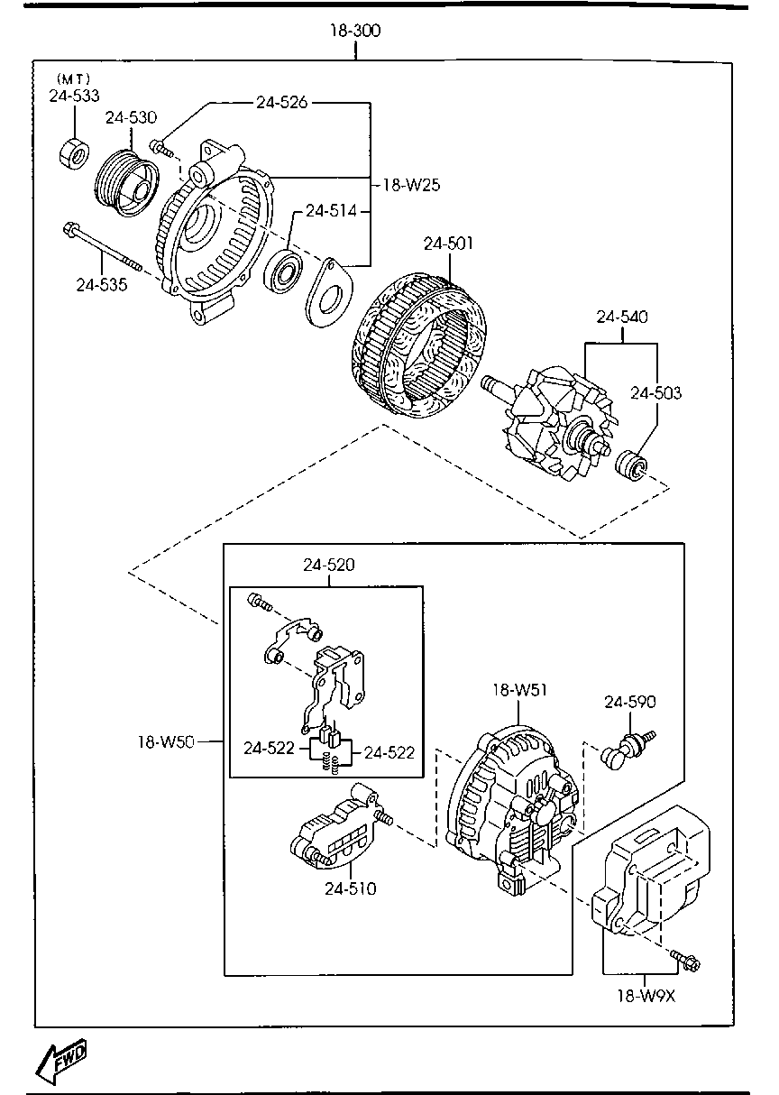 MAZDA L813 18 300 - Генератор vvparts.bg