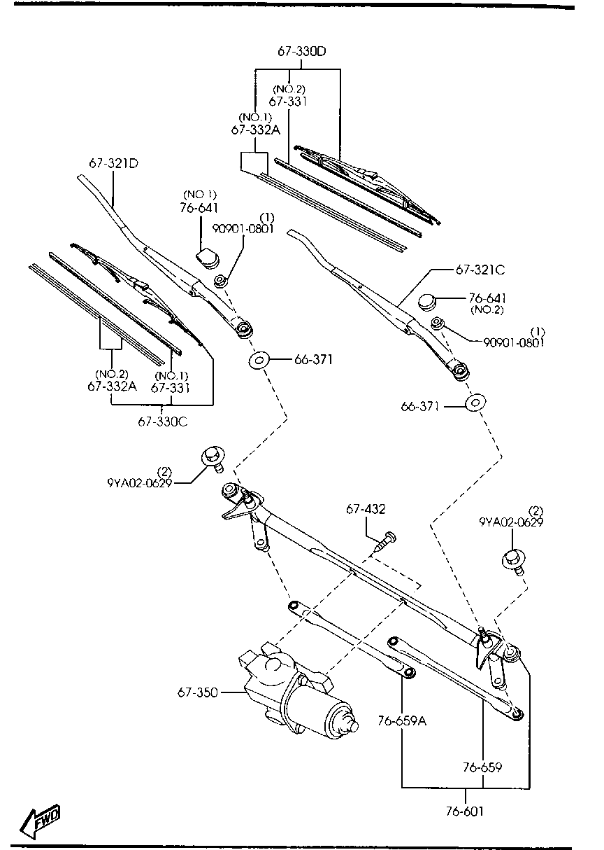 MAZDA NC11-67-330 - Перо на чистачка vvparts.bg