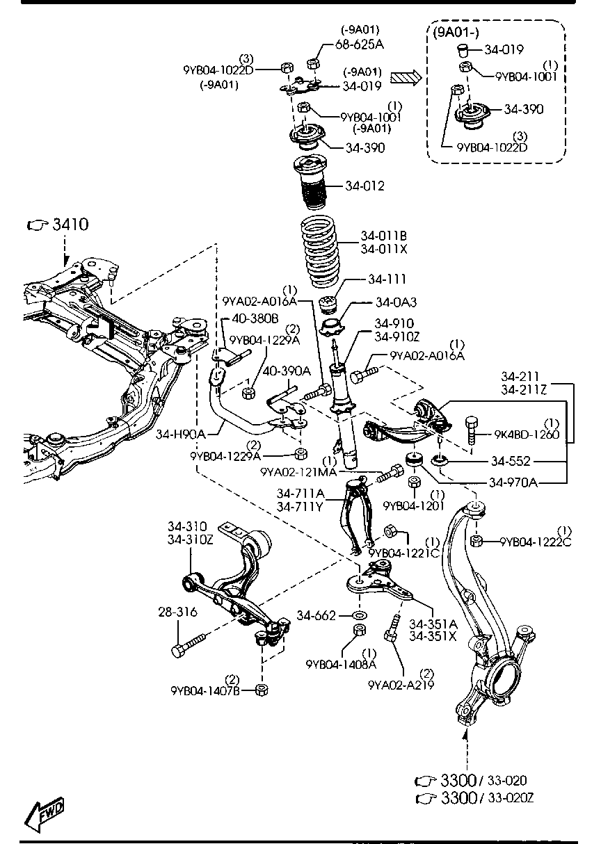 MAZDA GS1D-34-350J - Носач, окачване на колелата vvparts.bg