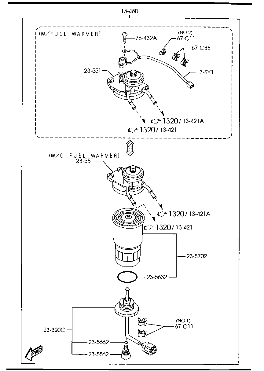 MAZDA R 2L1-13ZA5 A - Горивен филтър vvparts.bg