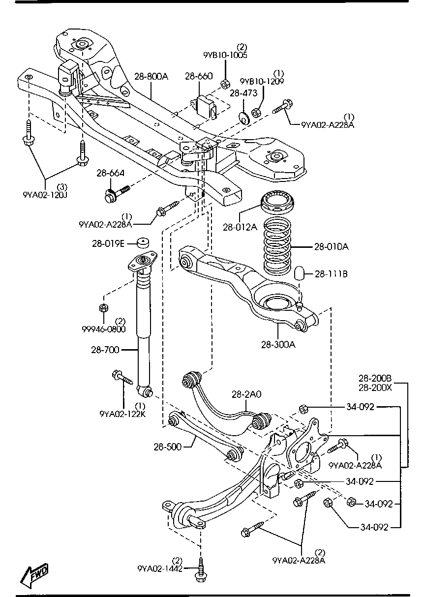 MAZDA BBM4-28-200A - Тампон, носач vvparts.bg