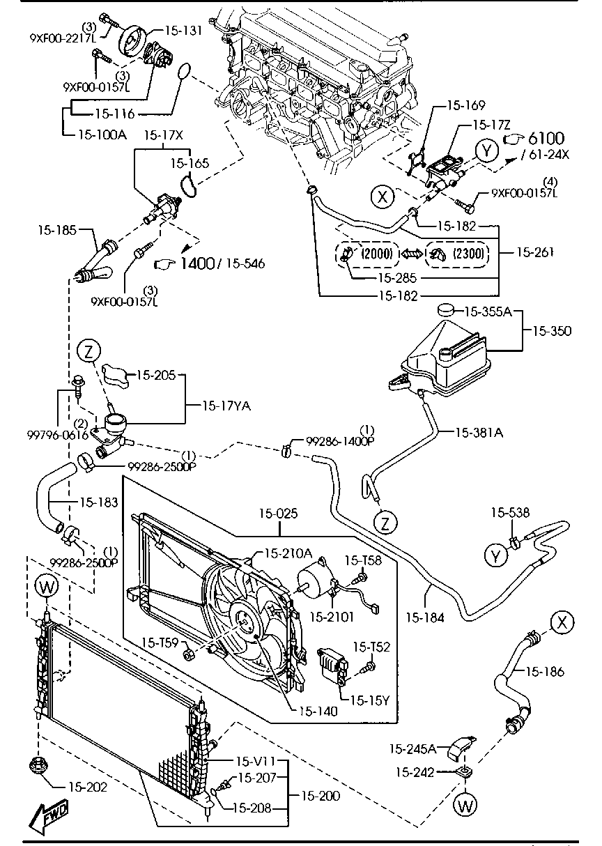 MAZDA LFB7-15-200A - Радиатор, охлаждане на двигателя vvparts.bg