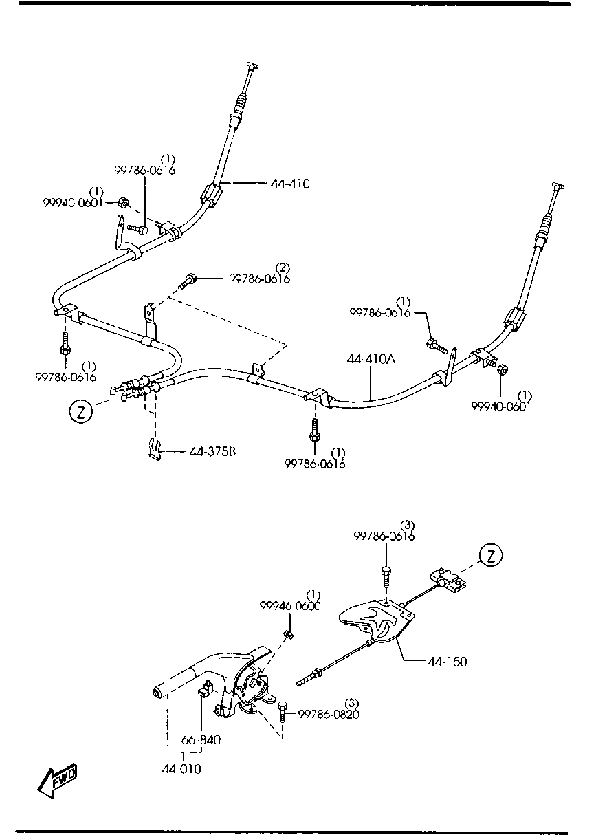 MAZDA C236-44-410E - Жило, ръчна спирачка vvparts.bg