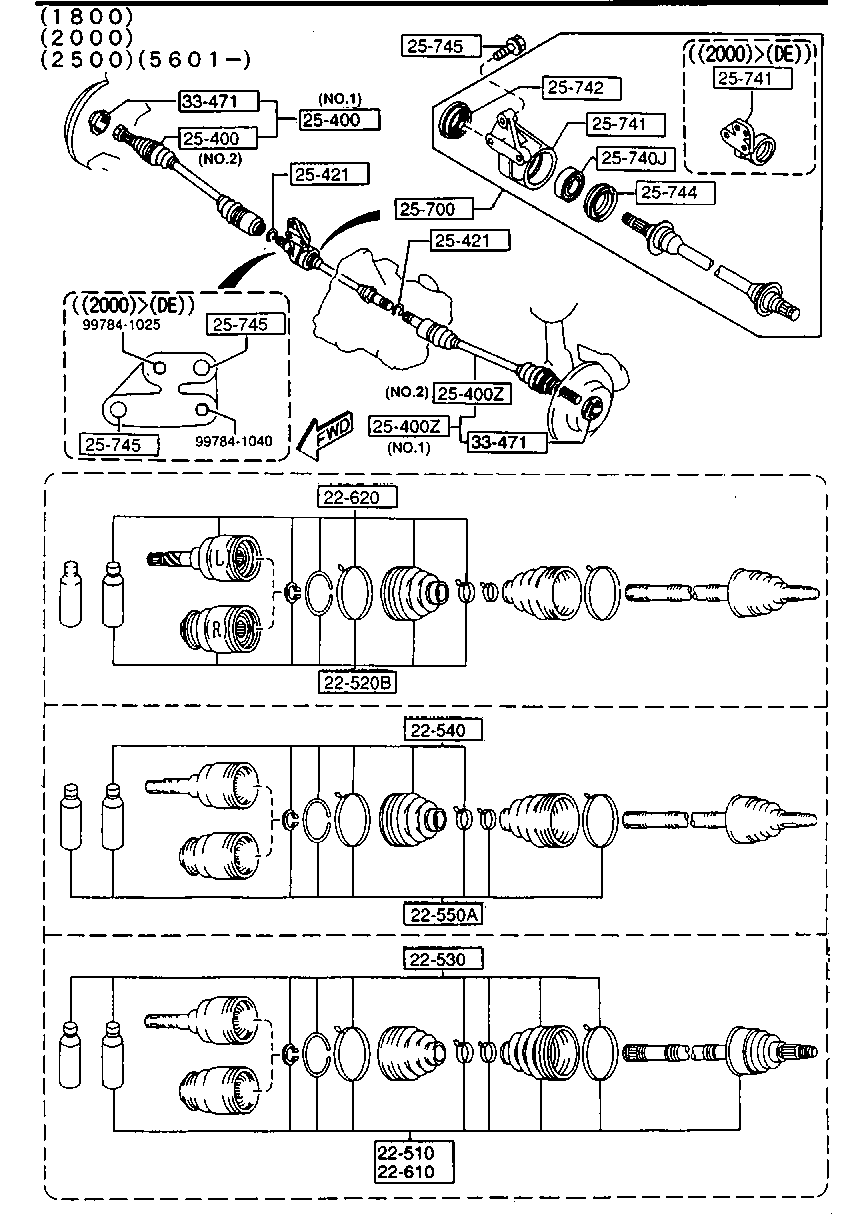 Mercury G568-22-520 - Каре комплект, полуоска vvparts.bg