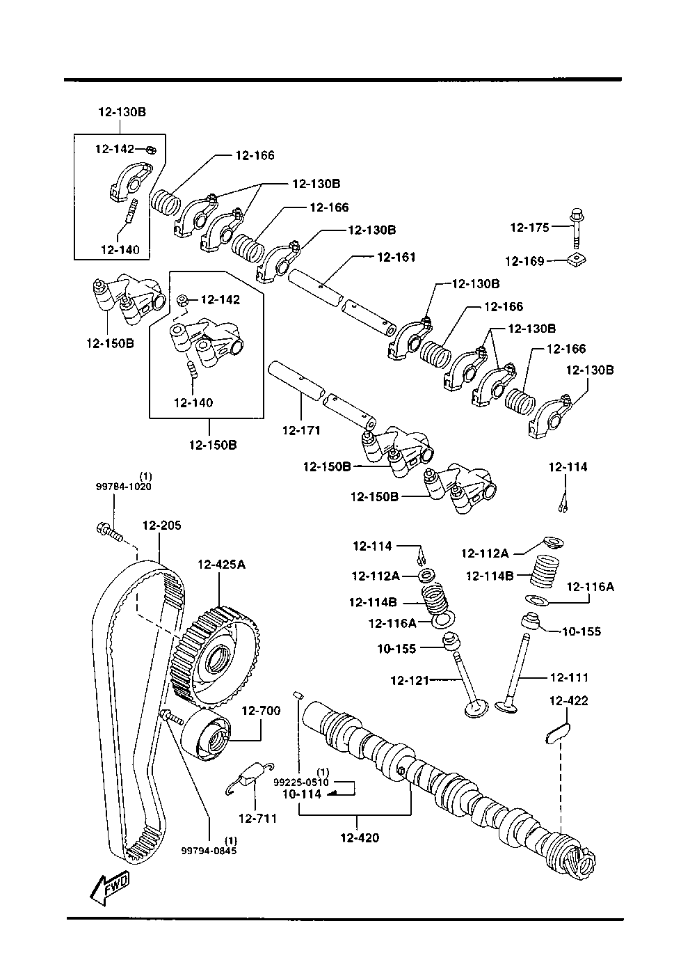 MAZDA B630-12-700E - Обтяжна ролка, ангренаж vvparts.bg