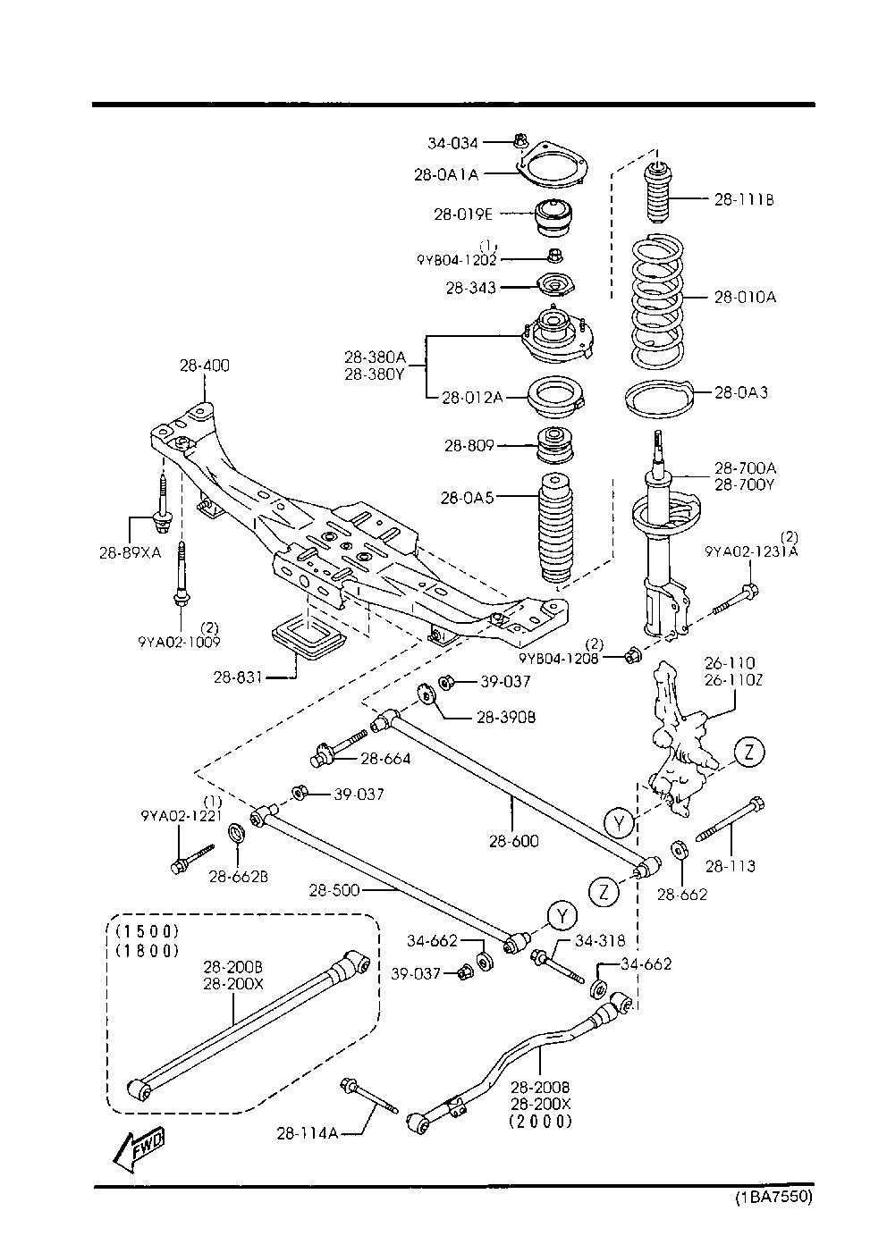 MAZDA BC1E-28-011 - Пружина за ходовата част vvparts.bg