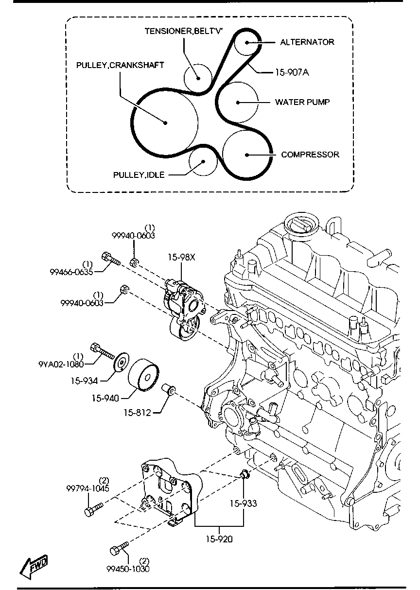 MAZDA R2AX-15-909 - Пистов ремък vvparts.bg