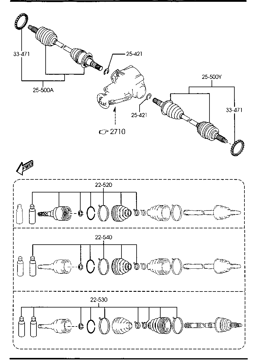 MAZDA GD71-25-60XB - Каре, полуоска vvparts.bg