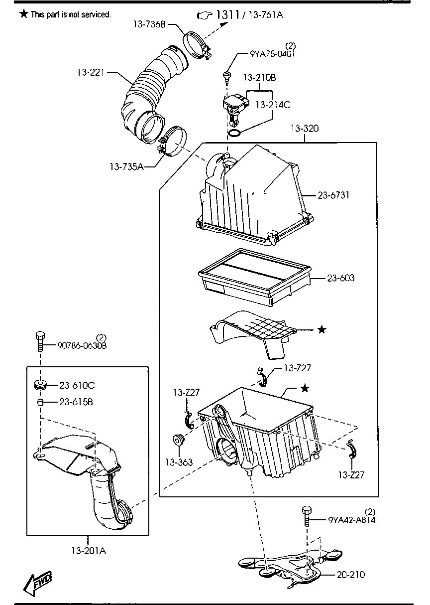 Mercury LFBL-13-Z40 - Въздушен филтър vvparts.bg