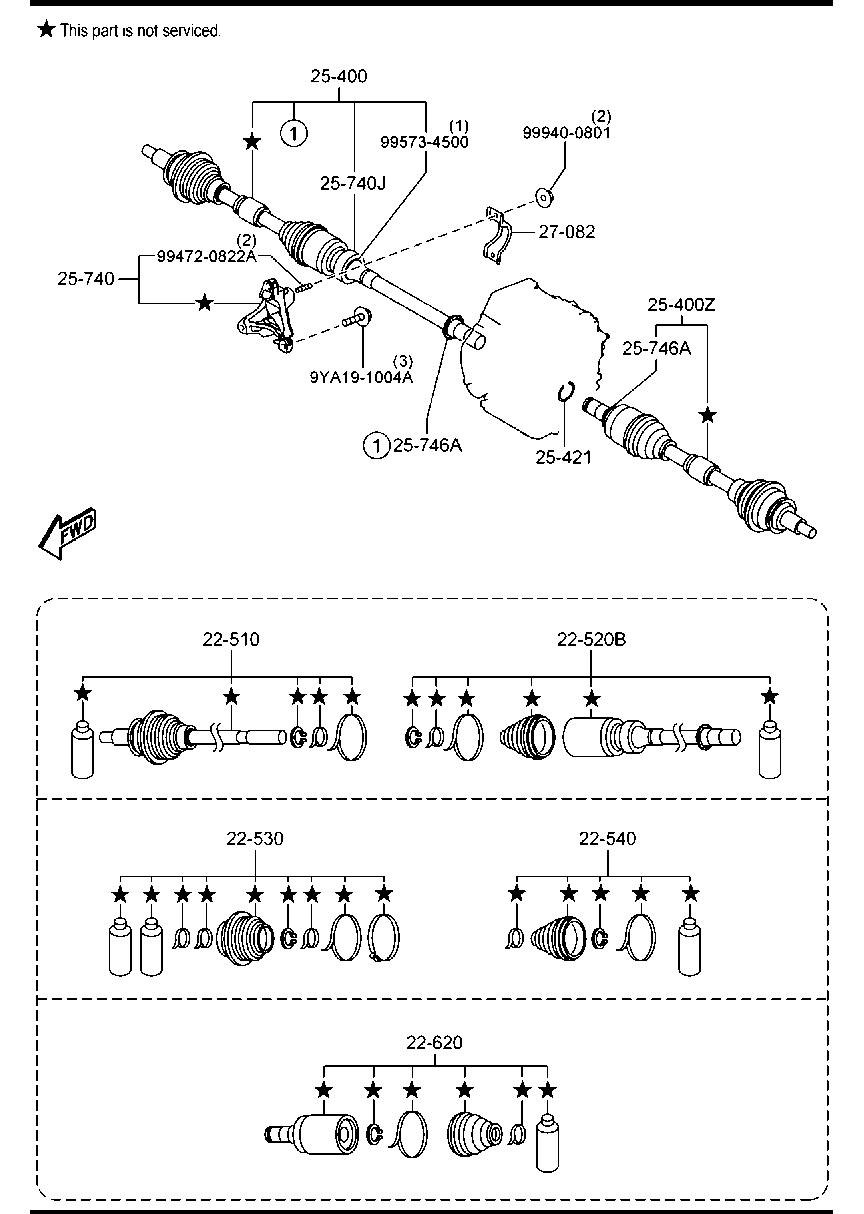 MAZDA FTB6-25-60X - Полуоска vvparts.bg