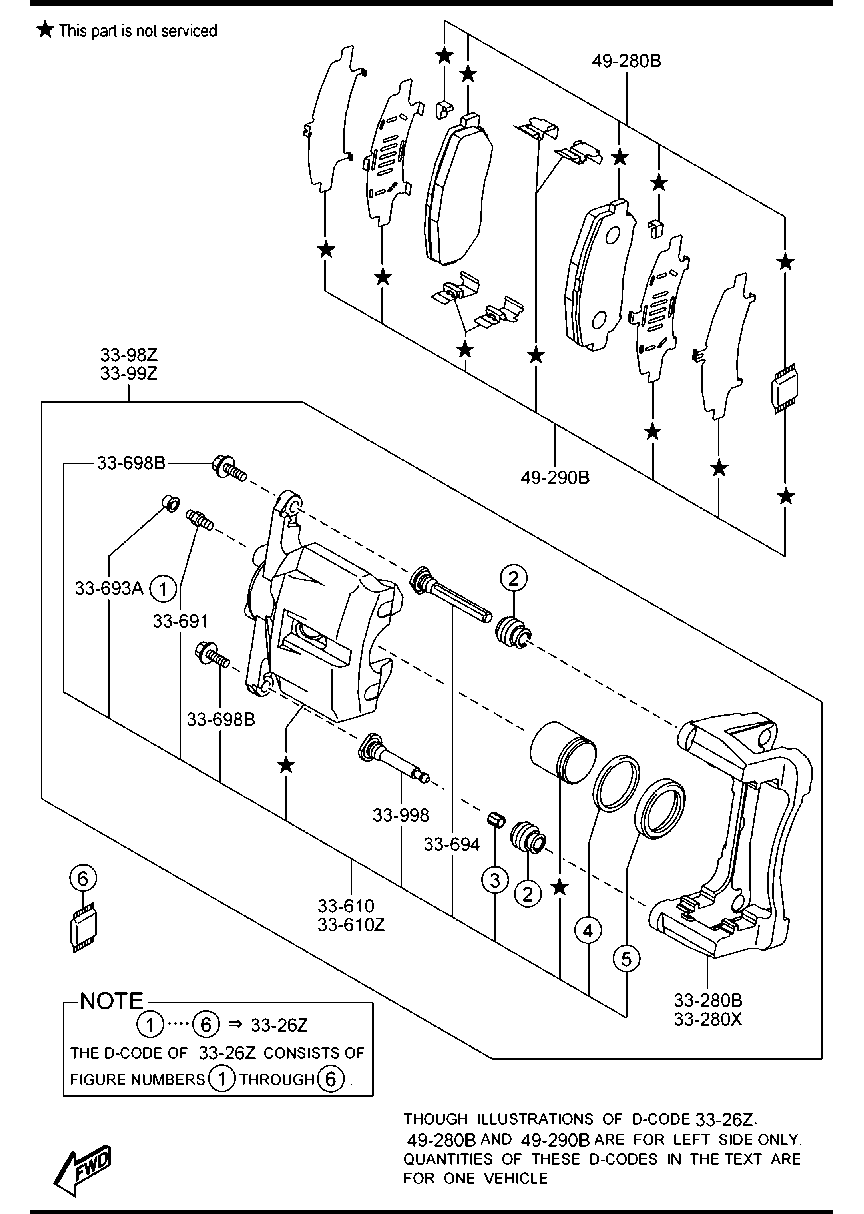 MAZDA GHY9-33-98Z - Спирачен апарат vvparts.bg