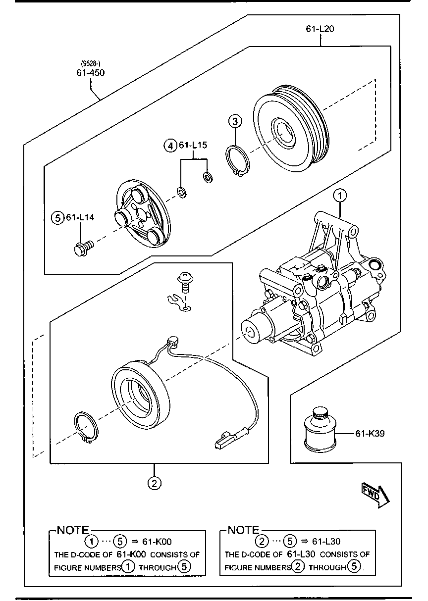 MAZDA D651-61-450G - Компресор, климатизация vvparts.bg