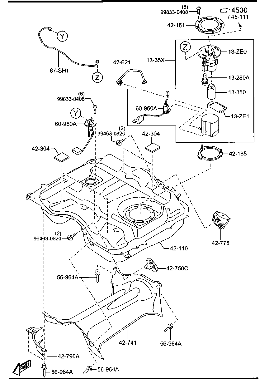 MAZDA CY01-13-ZE1 - Горивен филтър vvparts.bg