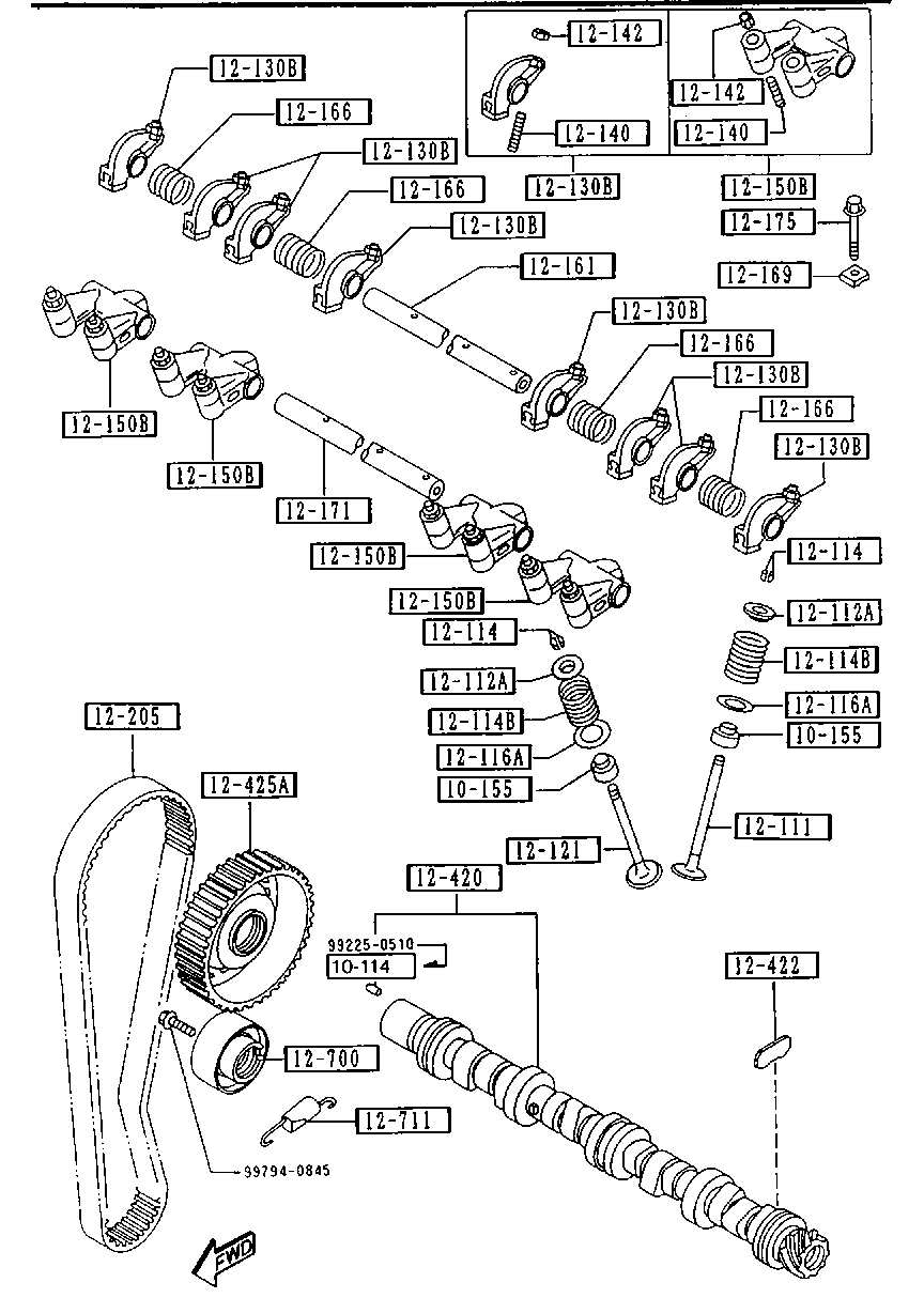 KIA B630-12-700D - Обтяжна ролка, ангренаж vvparts.bg