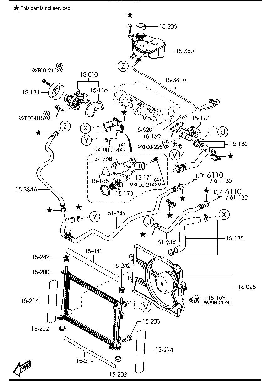 MAZDA C401-15-200 - Радиатор, охлаждане на двигателя vvparts.bg