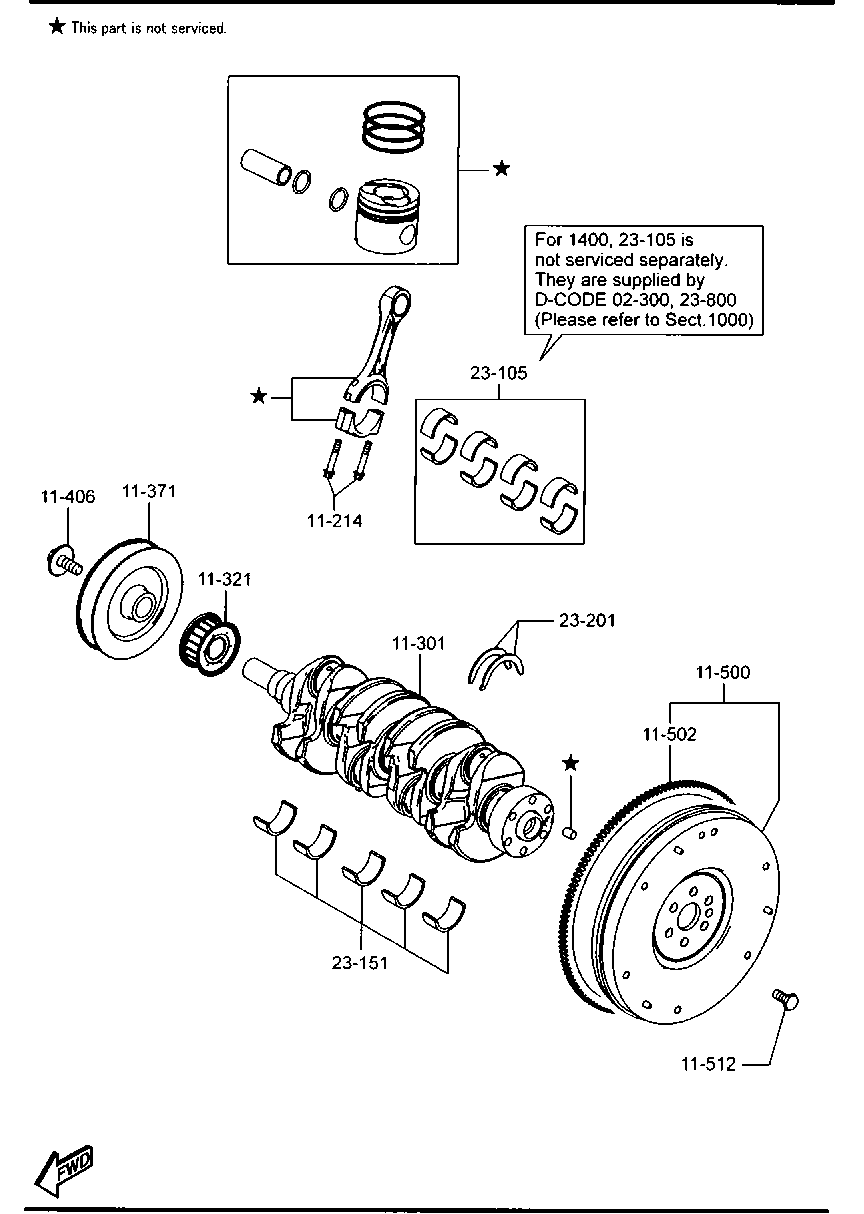 MAZDA C201-11-400 - Ремъчна шайба, колянов вал vvparts.bg