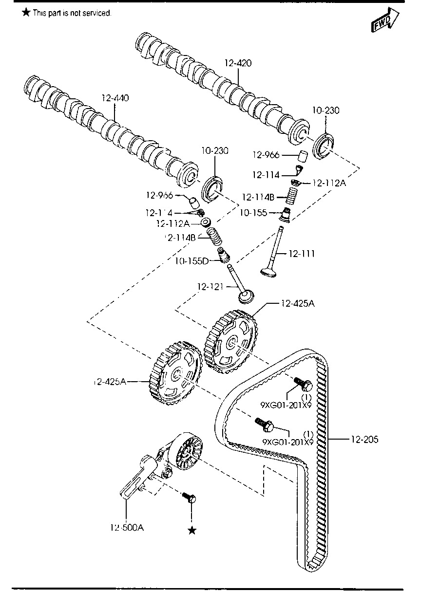 MAZDA C401-12-500 - Обтяжна ролка, ангренаж vvparts.bg